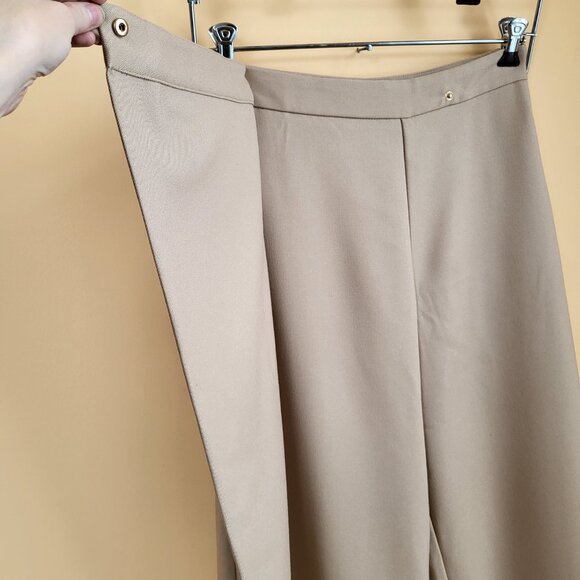 Zara Wrap Effect Wide Pants Tan Beige M High Waisted Wide Legs pareo trousers - Picture 12 of 17